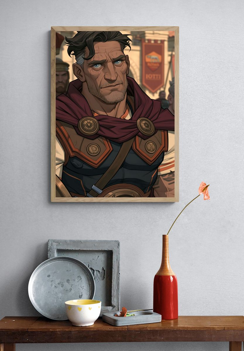 Fantasy Warrior Portrait Print. — room view 3
