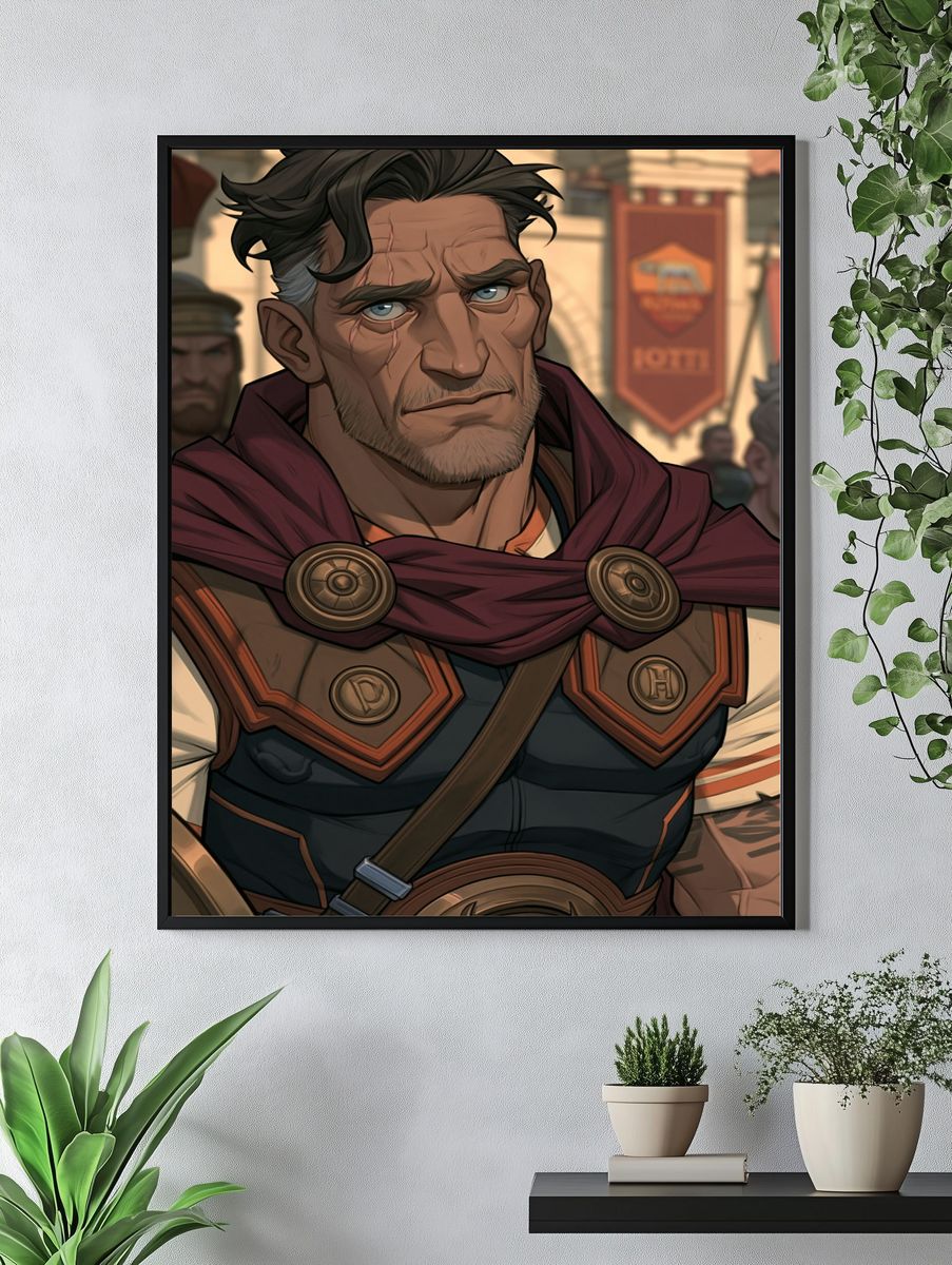 Fantasy Warrior Portrait Print. — room view 4