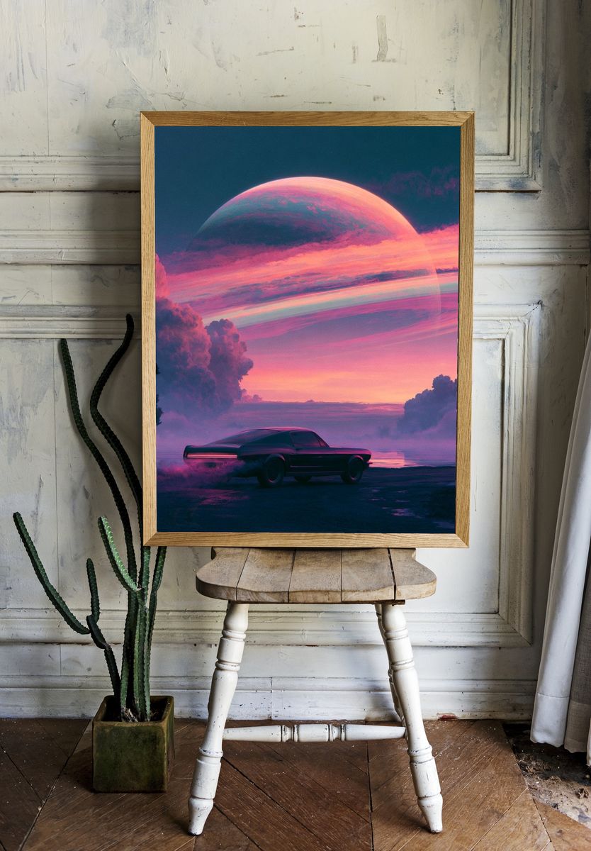 Cosmic Car Dreamscape Poster. room preview