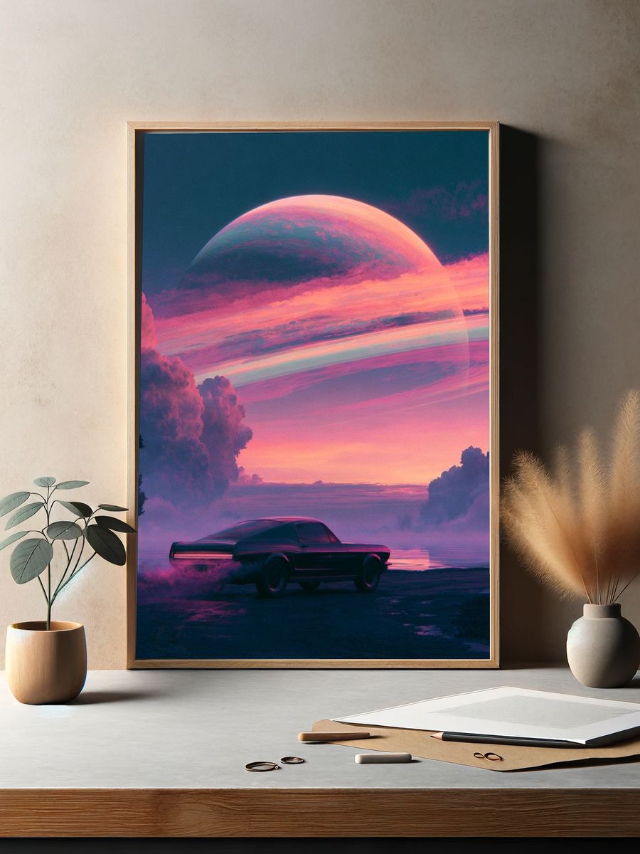 Cosmic Car Dreamscape Poster. — room view 2