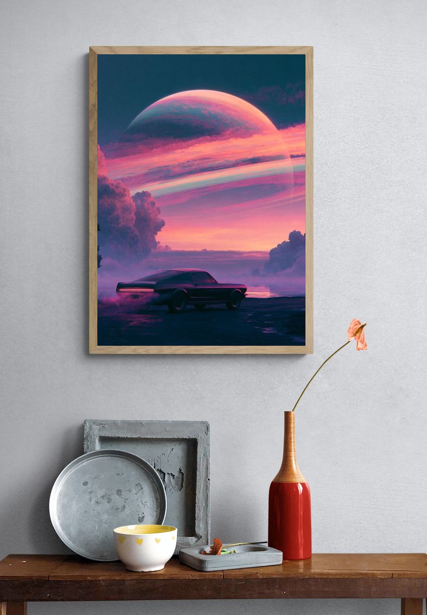 Cosmic Car Dreamscape Poster. — room view 3