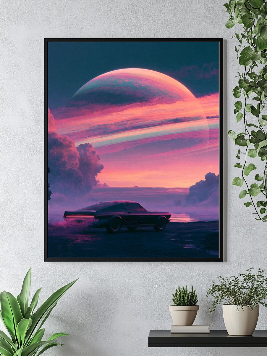 Cosmic Car Dreamscape Poster. — room view 4