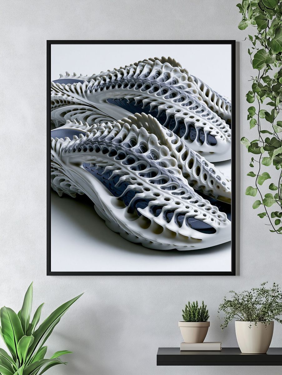Futuristic Sculptural Sneakers Print. — room view 4