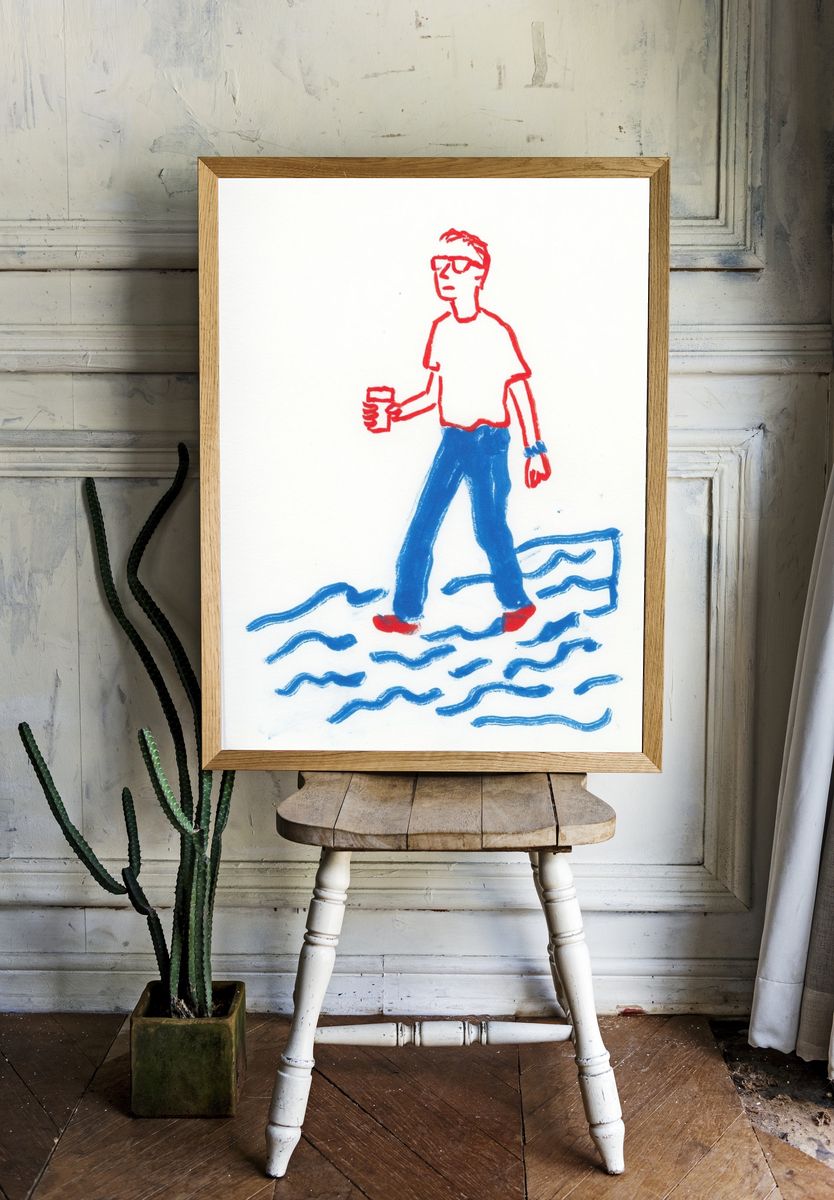 Casual Walker Illustration Poster. room preview