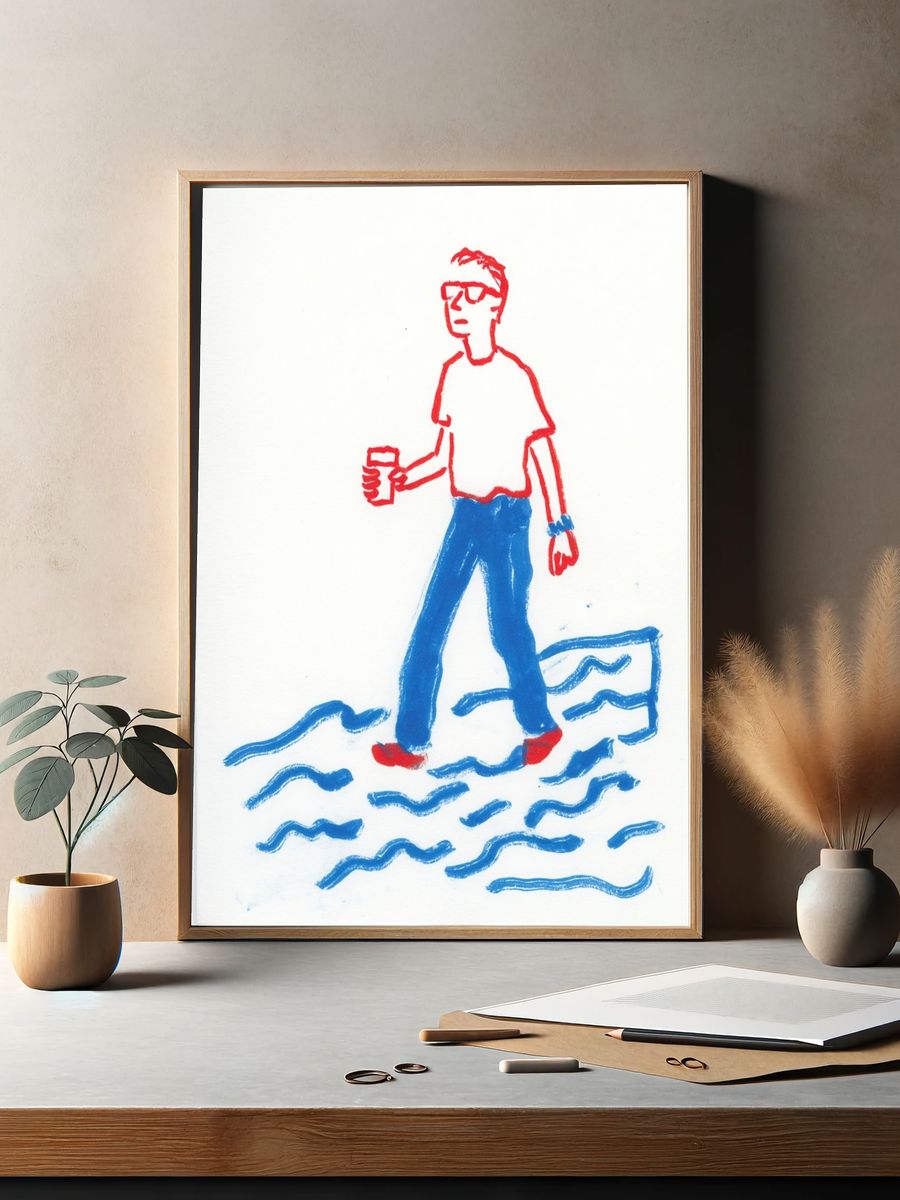 Casual Walker Illustration Poster. — room view 2