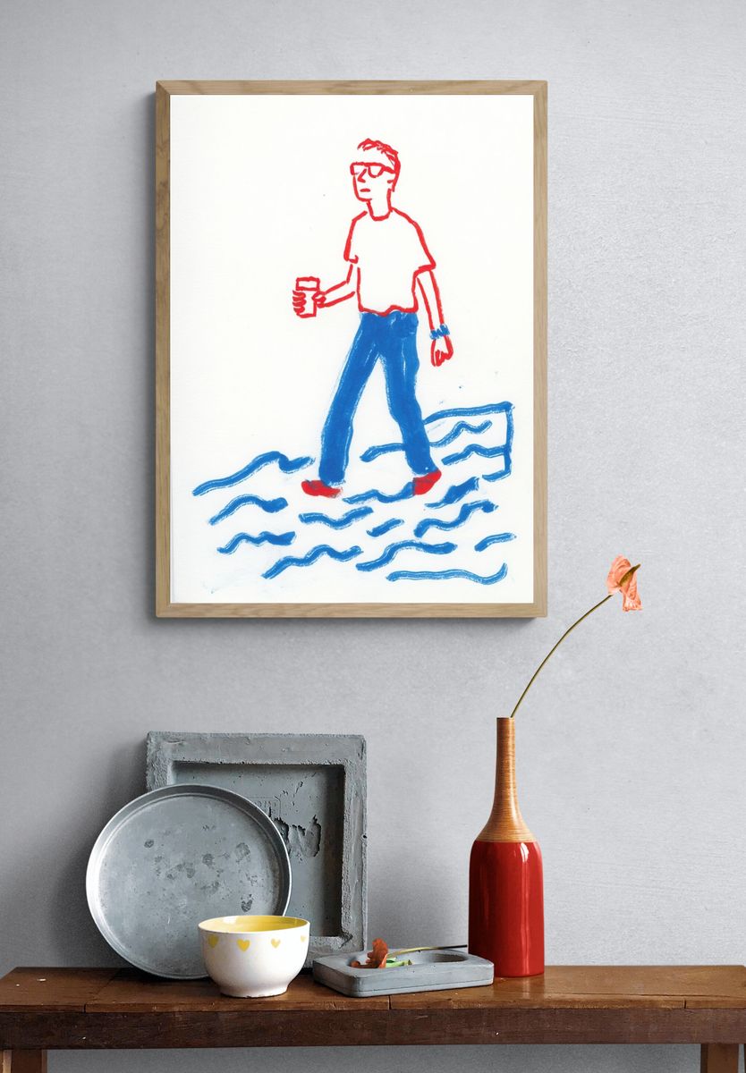 Casual Walker Illustration Poster. — room view 3