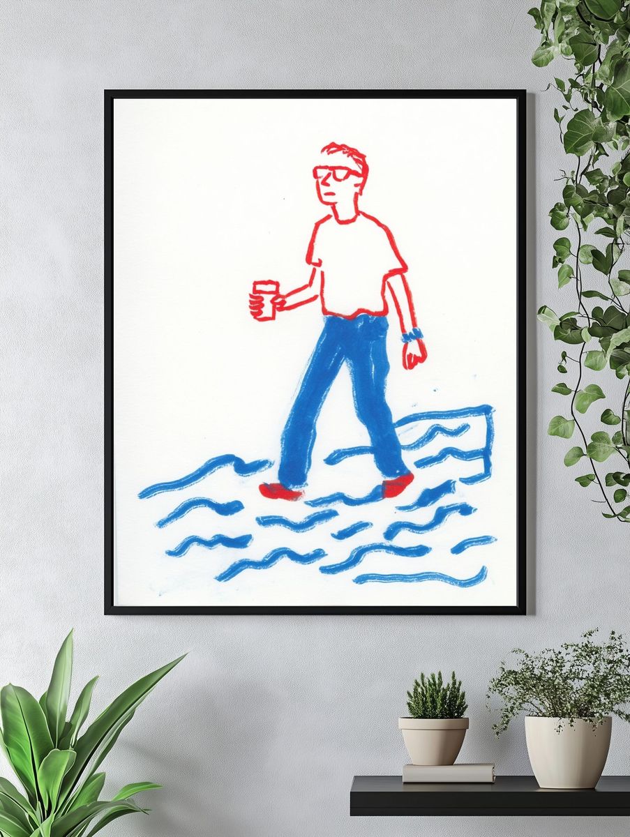 Casual Walker Illustration Poster. — room view 4