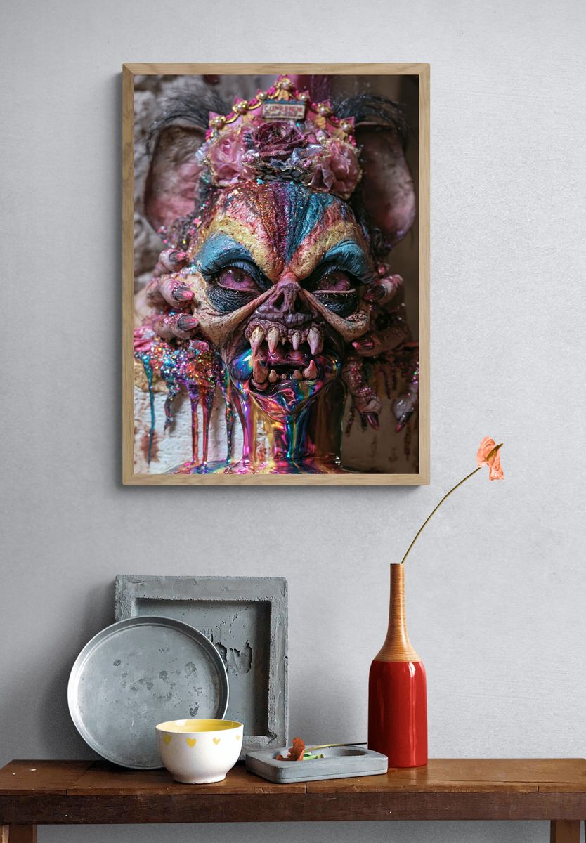 Glam Skull Horror Print. — room view 3