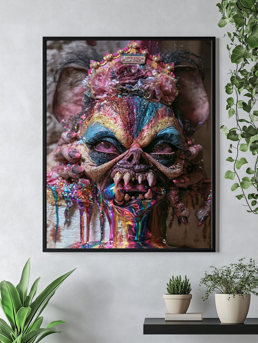 Glam Skull Horror Print. — room view 4