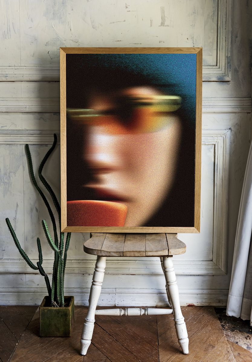 Blurred Portrait Digital Art Print. — room view 1