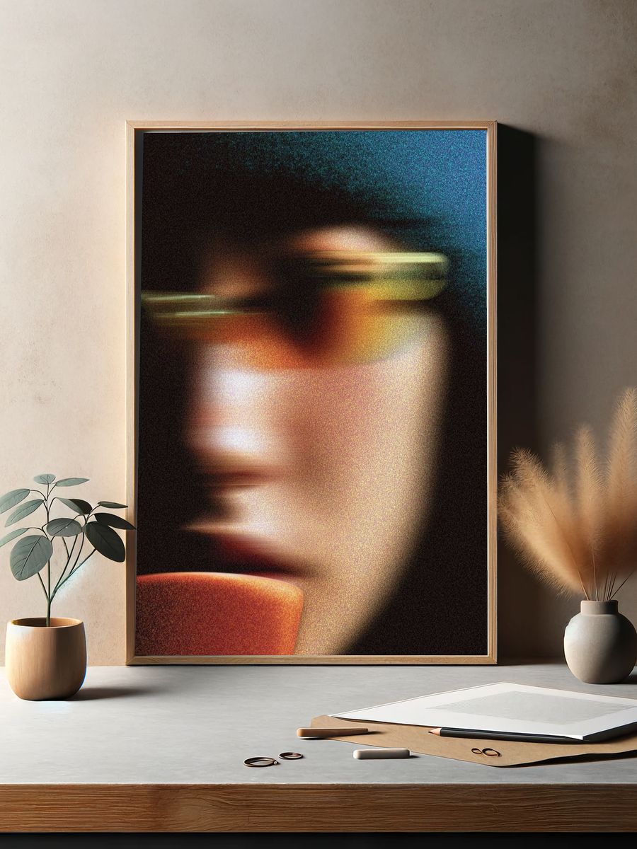 Blurred Portrait Digital Art Print. — room view 2