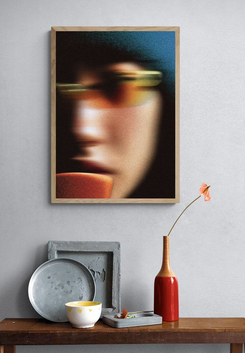 Blurred Portrait Digital Art Print. — room view 3