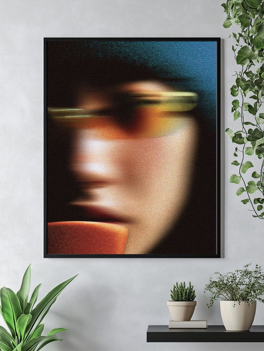 Blurred Portrait Digital Art Print. — room view 4