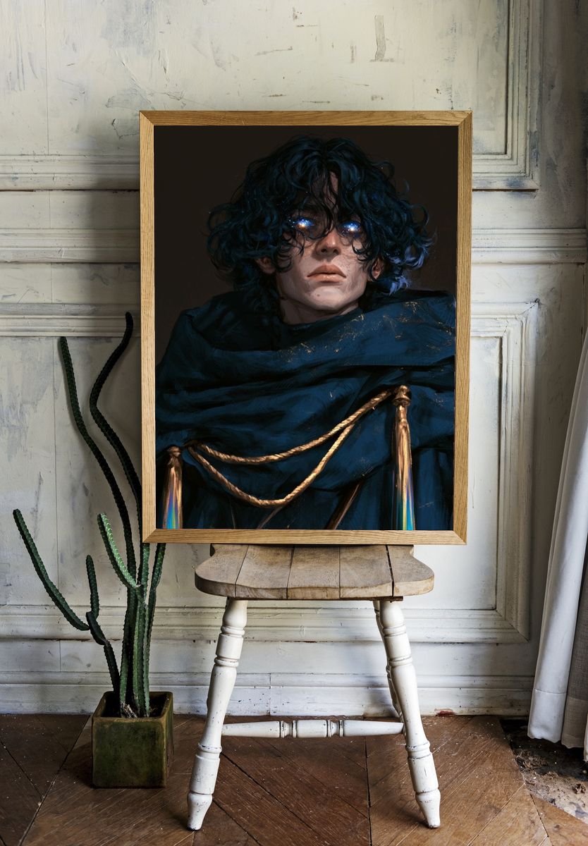 Celestial Portrait Digital Art Poster. — room view 1