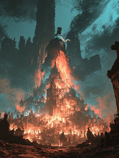 Infernal Gothic Cityscape Print.