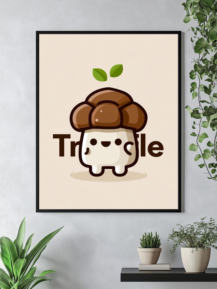 Truffle Mushroom Illustration Poster. — room view 4