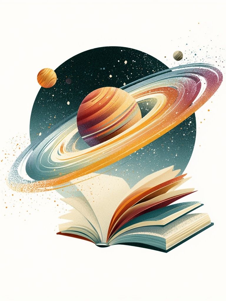 Saturn Book Illustration Poster. poster detail