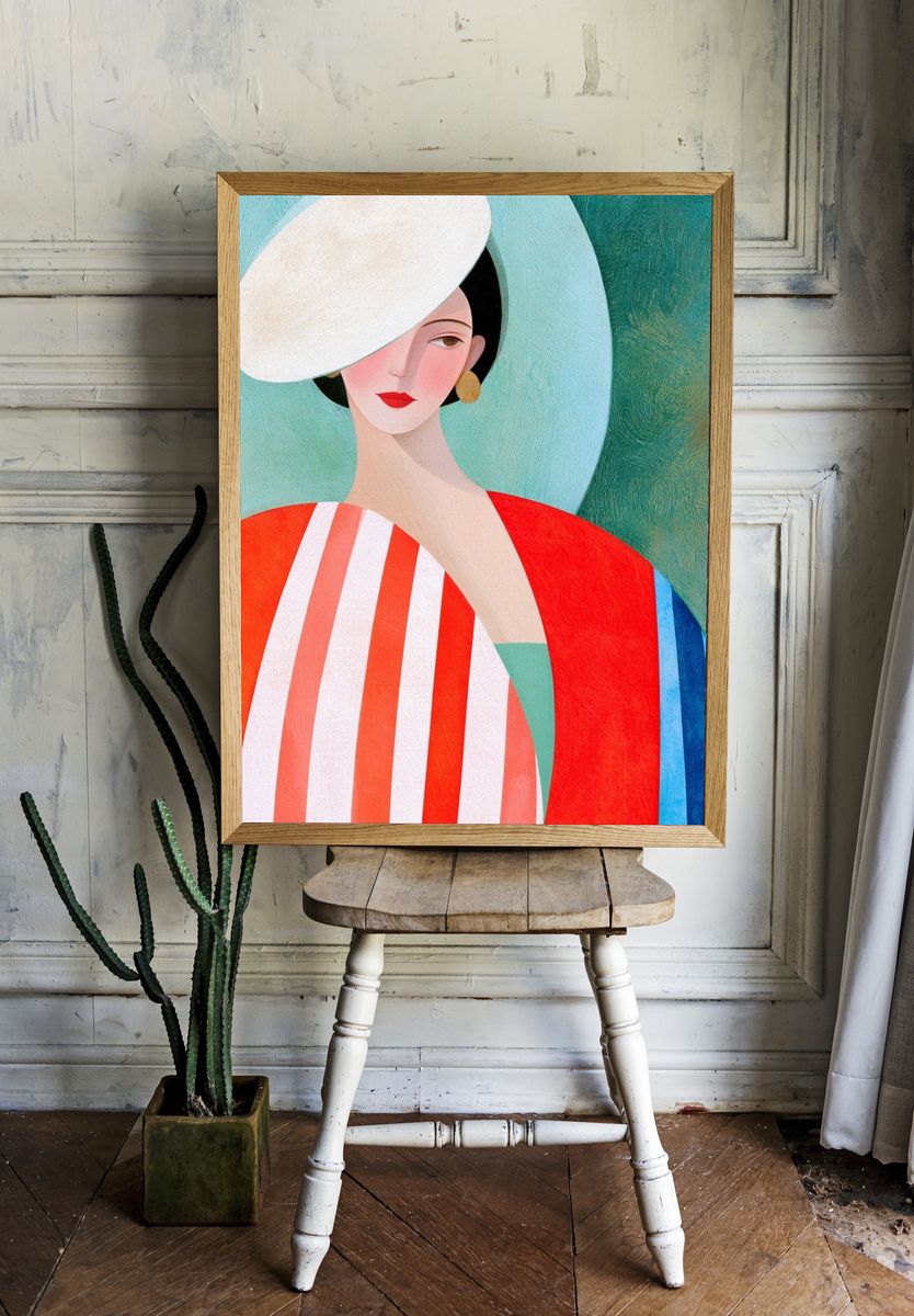 Elegant Woman Portrait Illustration Poster. room preview