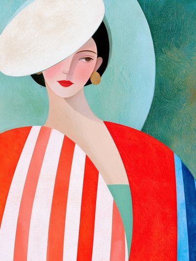 Elegant Woman Portrait Illustration Poster.