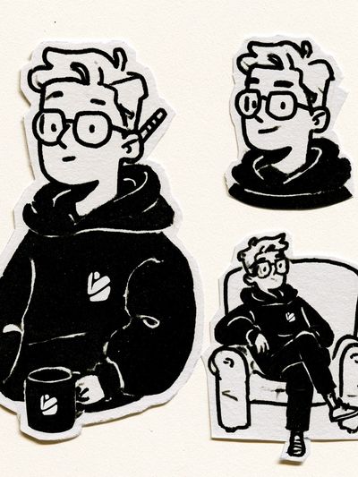 Casual Hoodie Character Illustration Poster.
