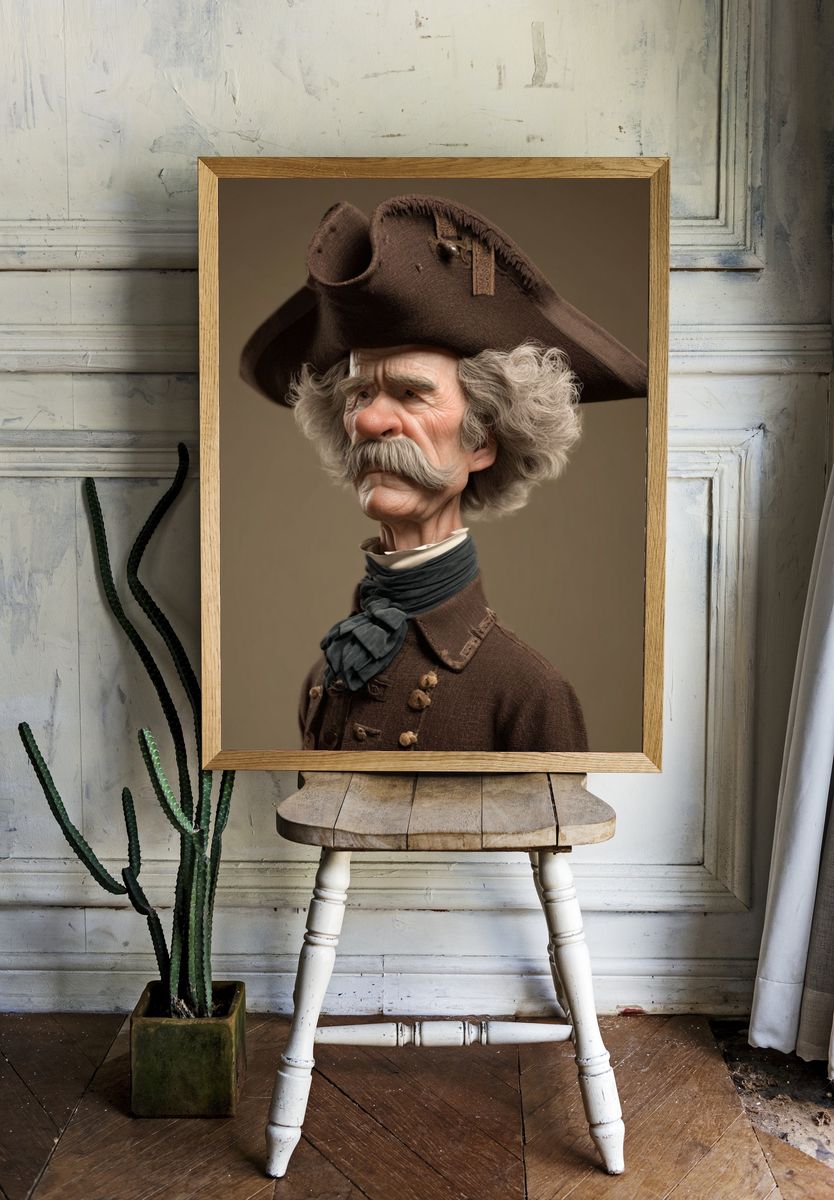 Colonial Gentleman Portrait Print. — room view 1