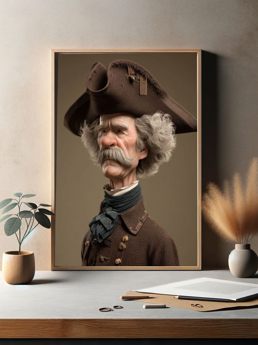 Colonial Gentleman Portrait Print. — room view 2
