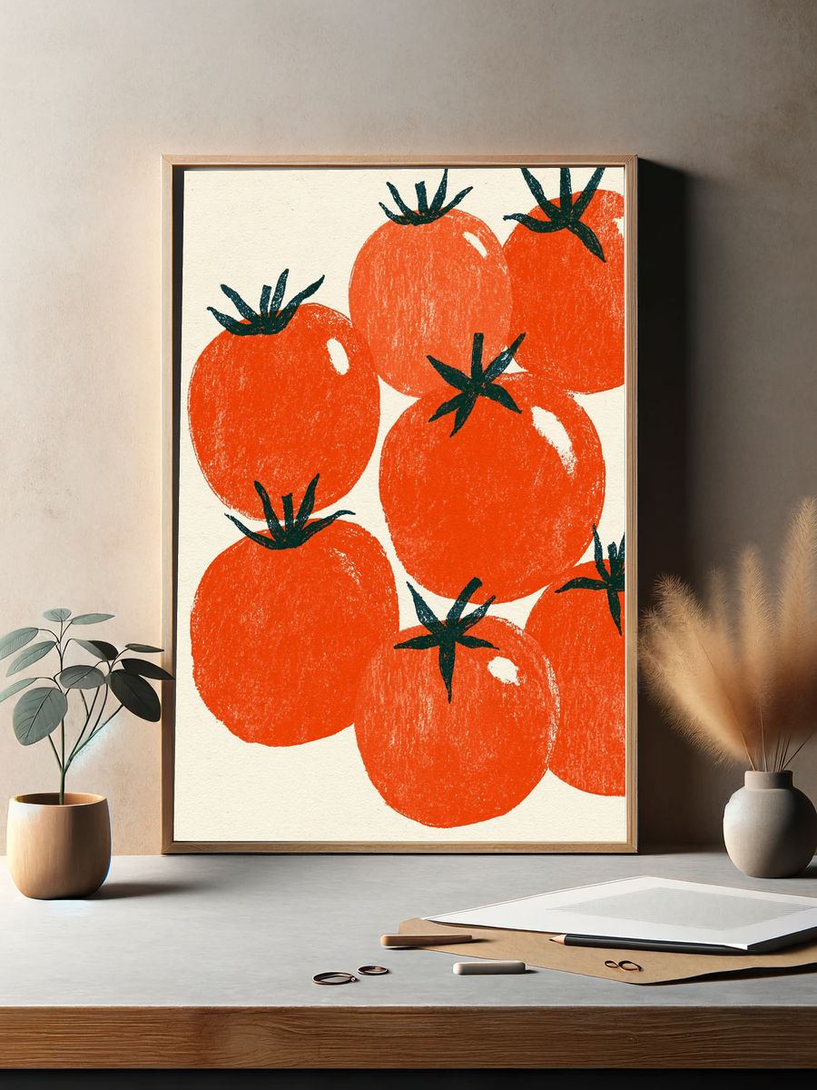 Tomato Harvest Illustration Poster. — room view 2