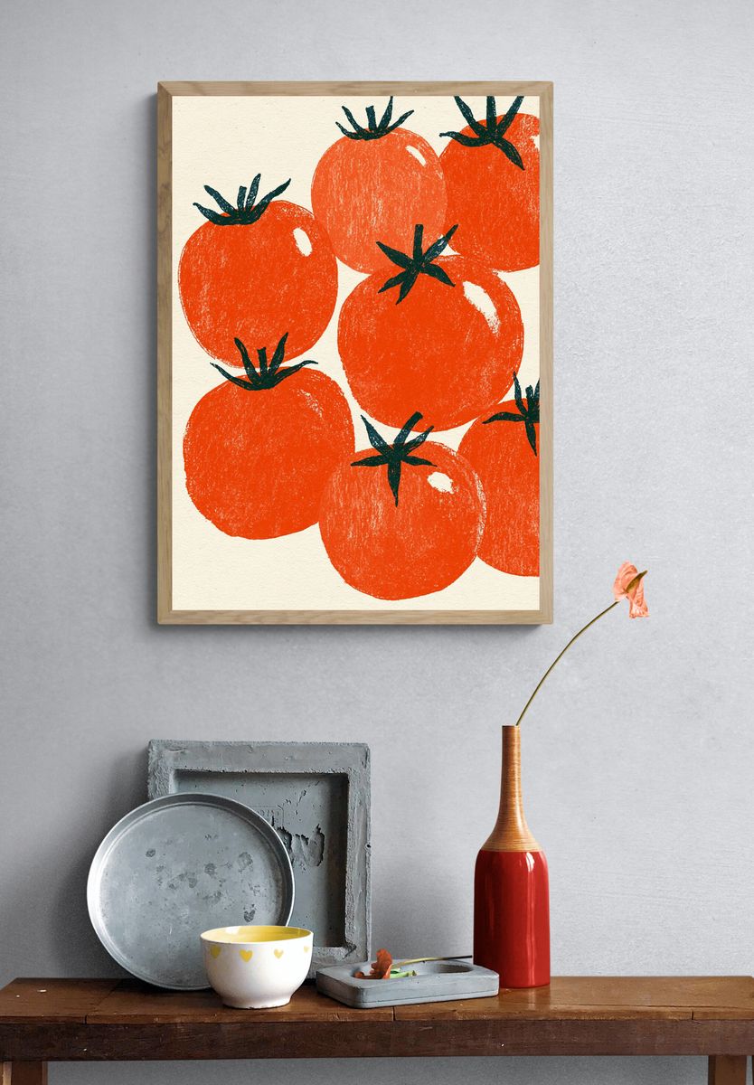 Tomato Harvest Illustration Poster. — room view 3