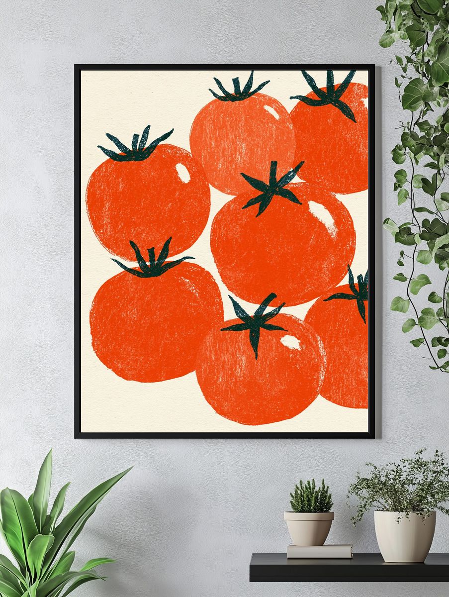 Tomato Harvest Illustration Poster. — room view 4