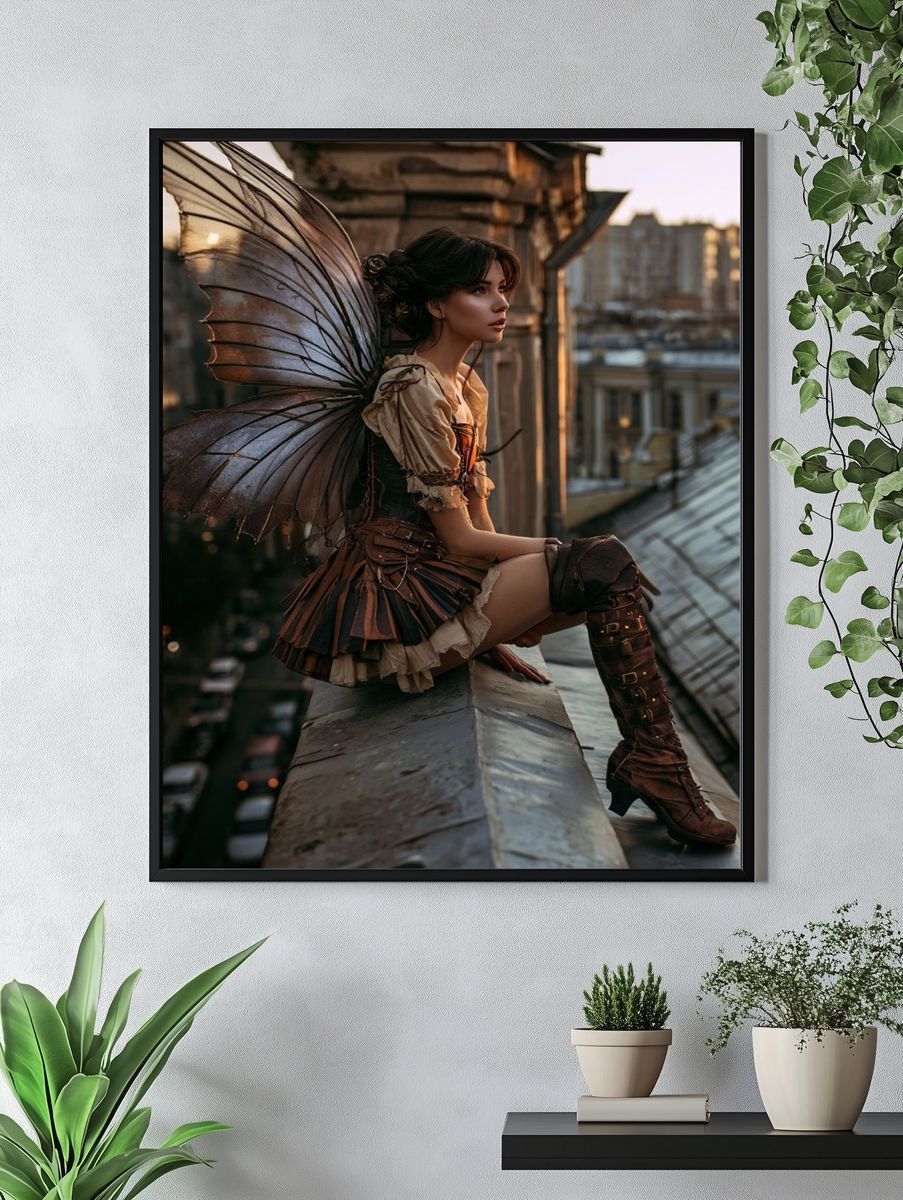 Steampunk Fairy Portrait Print. — room view 4