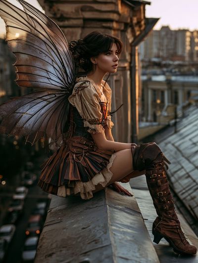 Steampunk Fairy Portrait Print.