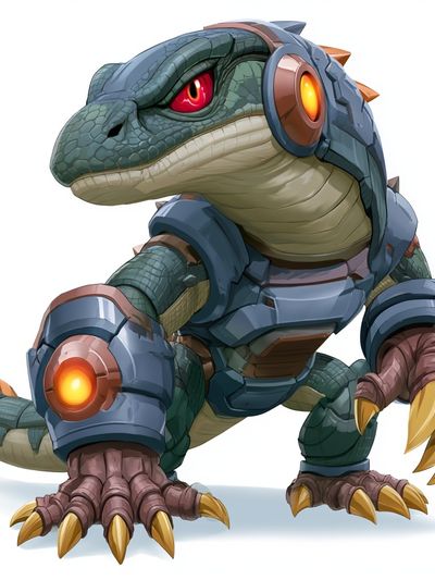 Cyber Raptor Digital Art Poster.
