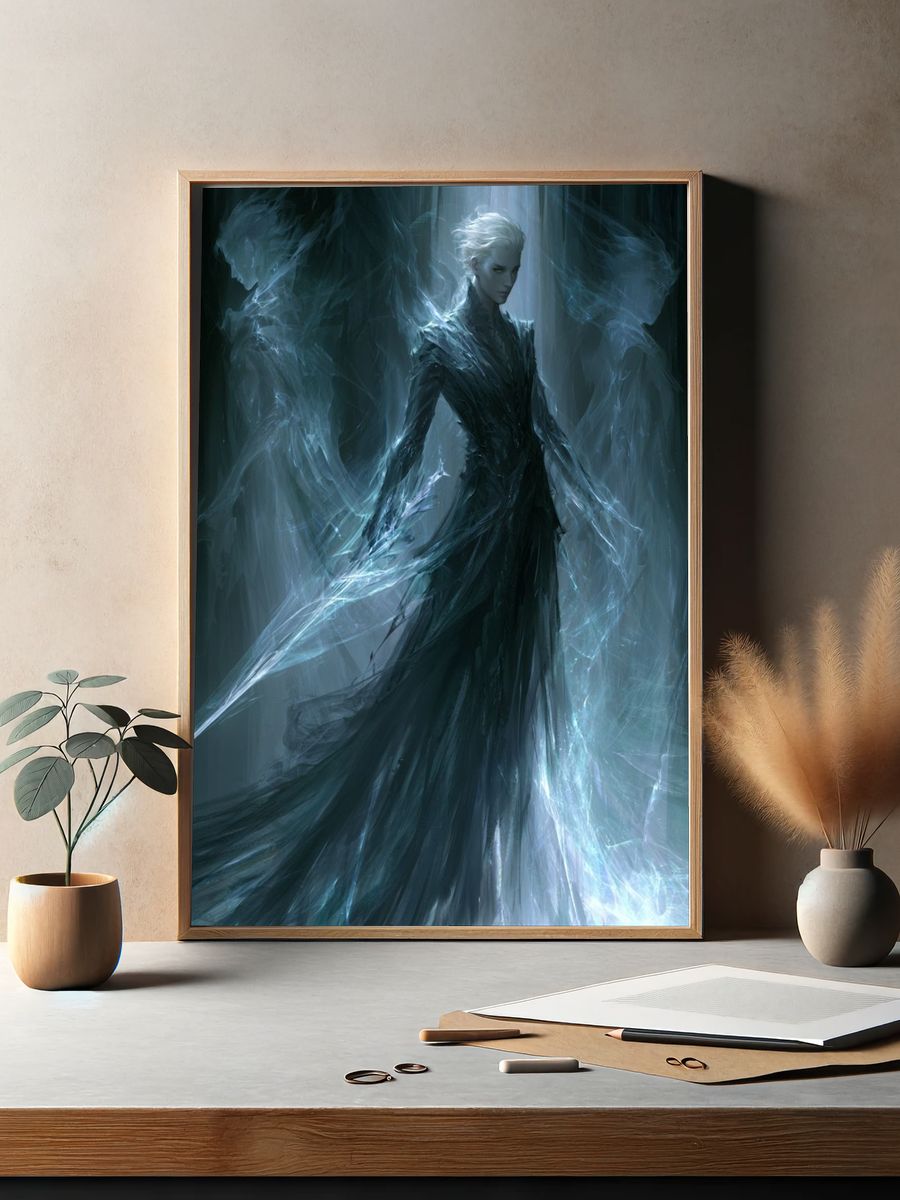 Ethereal Ice Queen Digital Art Poster. — room view 2