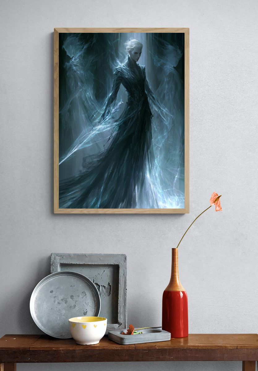Ethereal Ice Queen Digital Art Poster. — room view 3