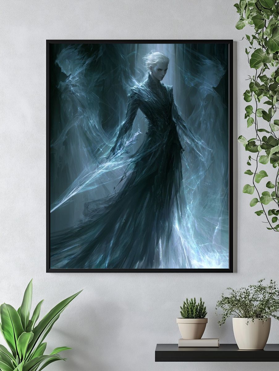 Ethereal Ice Queen Digital Art Poster. — room view 4