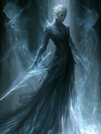 Ethereal Ice Queen Digital Art Poster.