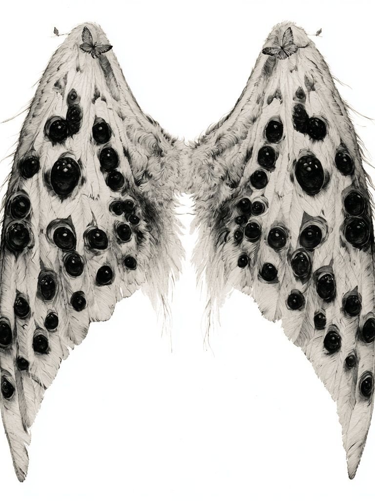 Moth Wings Ink Illustration Poster. poster detail