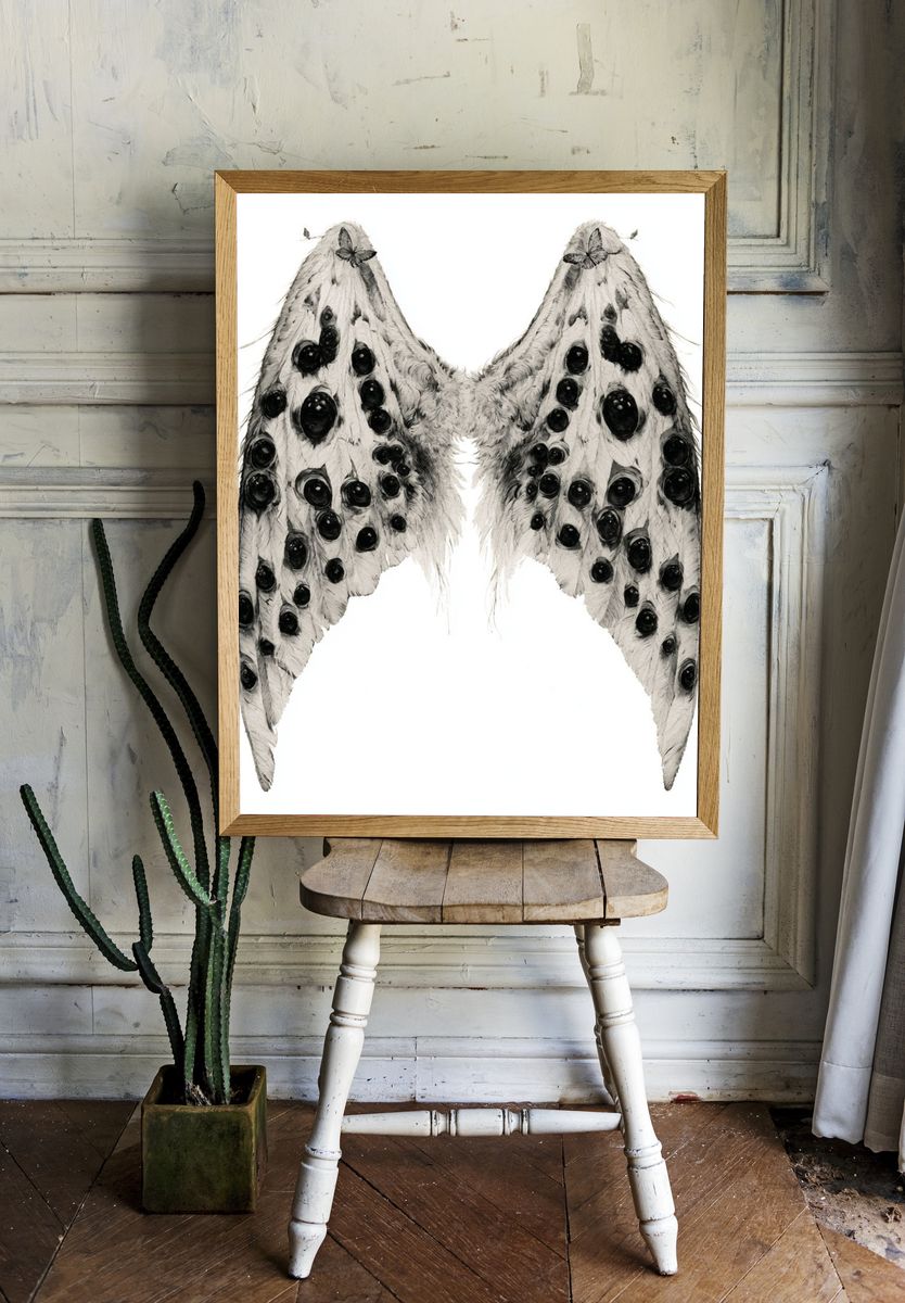 Moth Wings Ink Illustration Poster. room preview