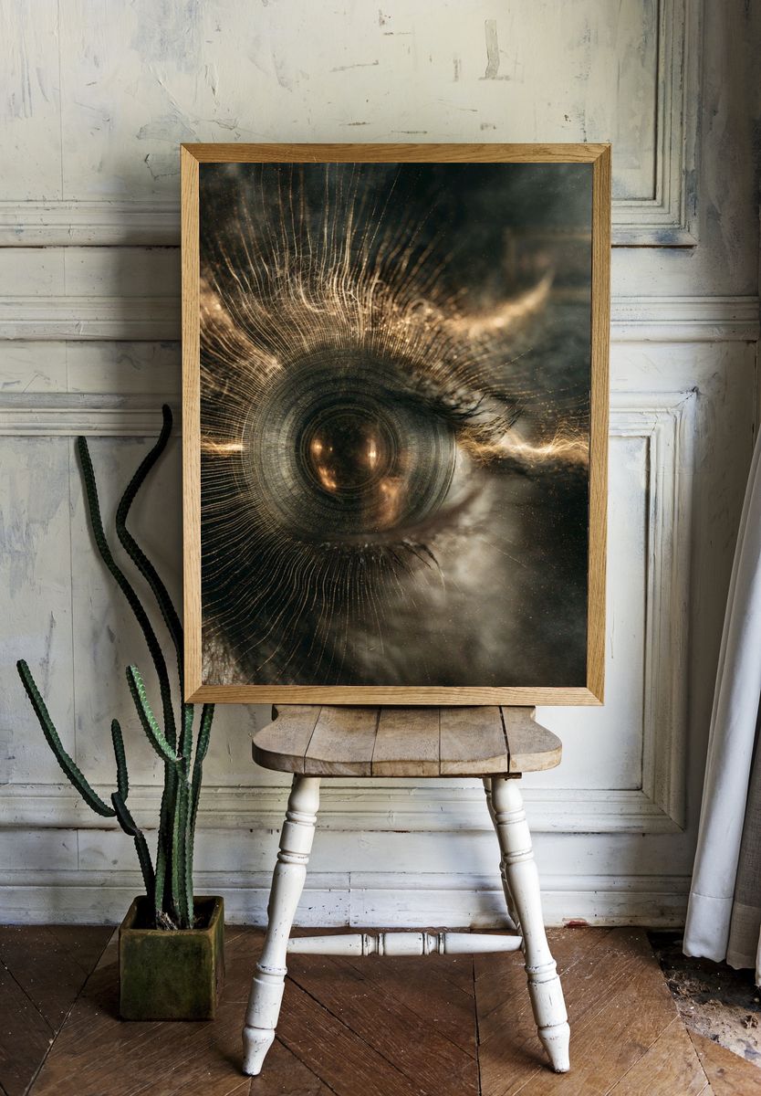 Cosmic Eye Surrealism Poster. room preview