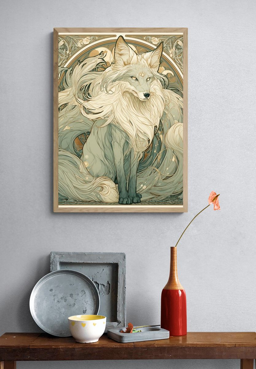 Mystic Fox Art Nouveau Poster. — room view 3