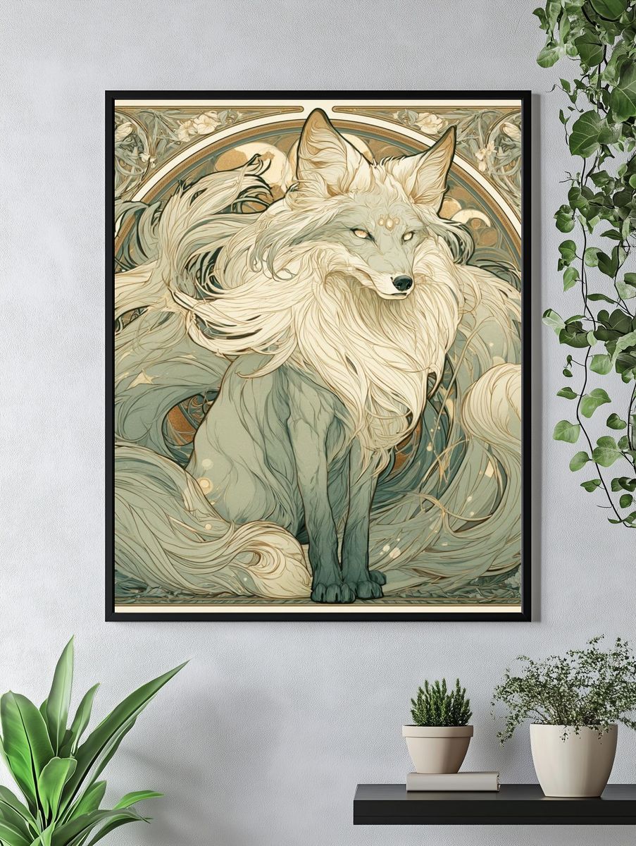 Mystic Fox Art Nouveau Poster. — room view 4