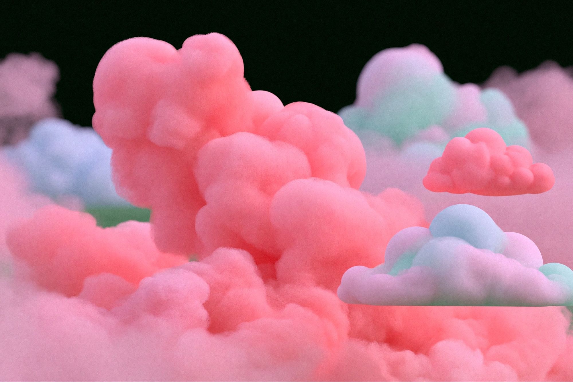 Pastel Cloudscape Abstract Print. poster — illustration art
