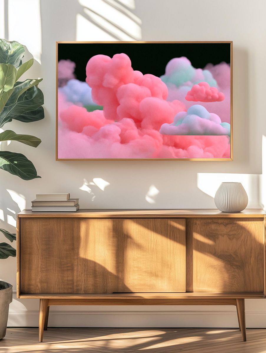 Pastel Cloudscape Abstract Print. — room view 3