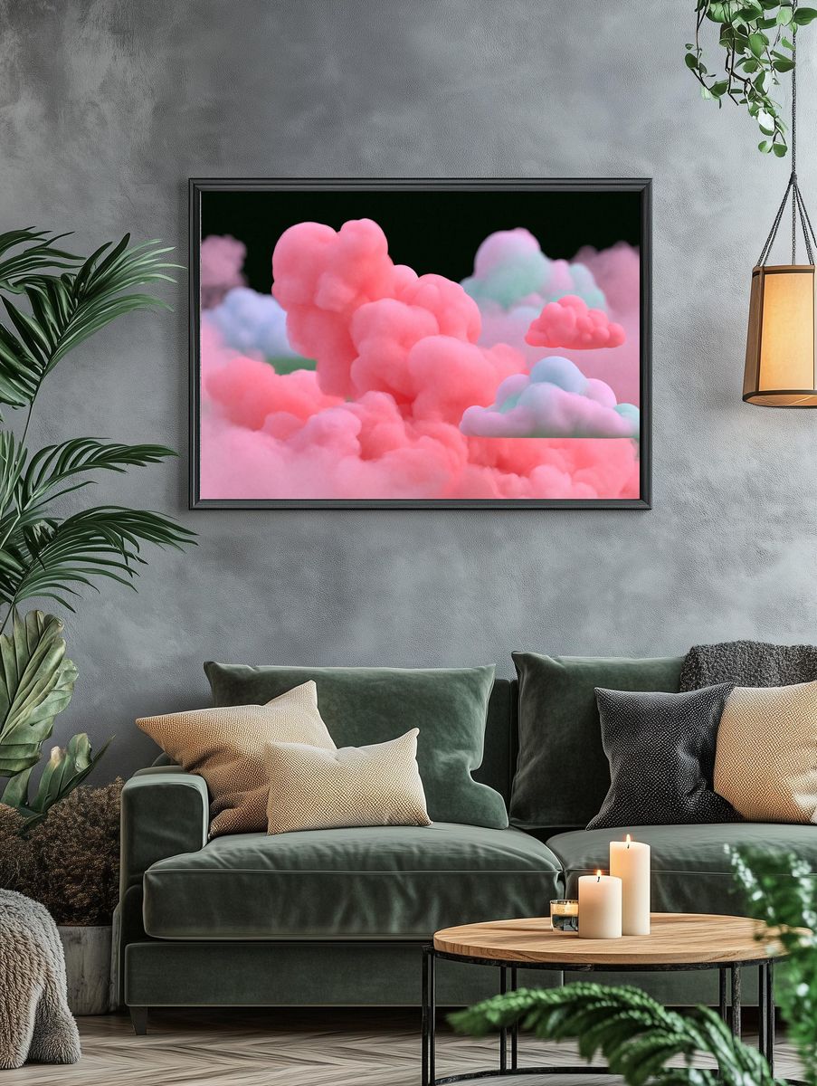 Pastel Cloudscape Abstract Print. — room view 4