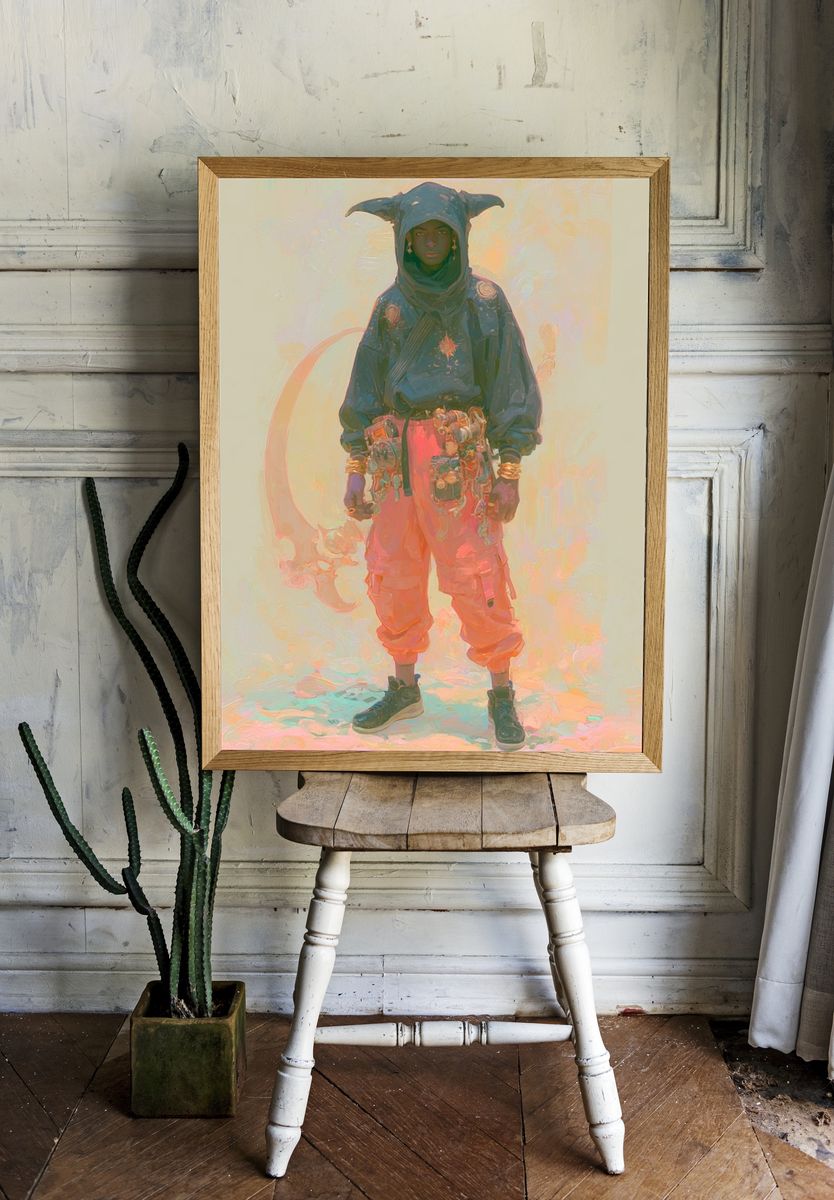 Mystic Figure Digital Art Poster. room preview