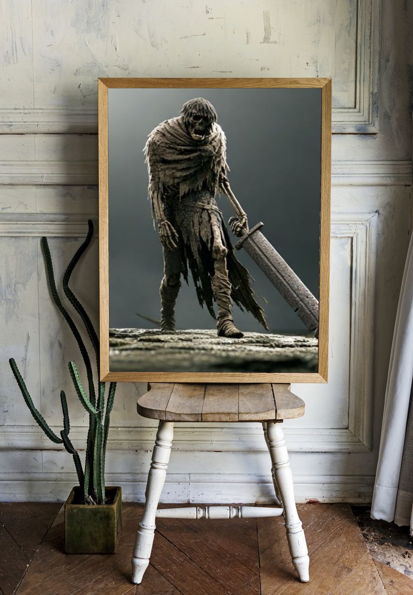 Undead Warrior Fantasy Print. room preview