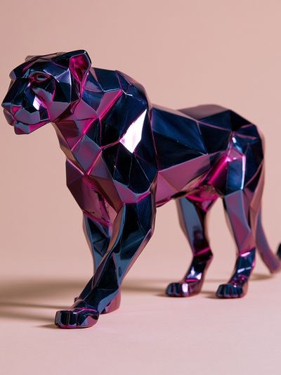 Geometric Panther Illustration Poster. poster