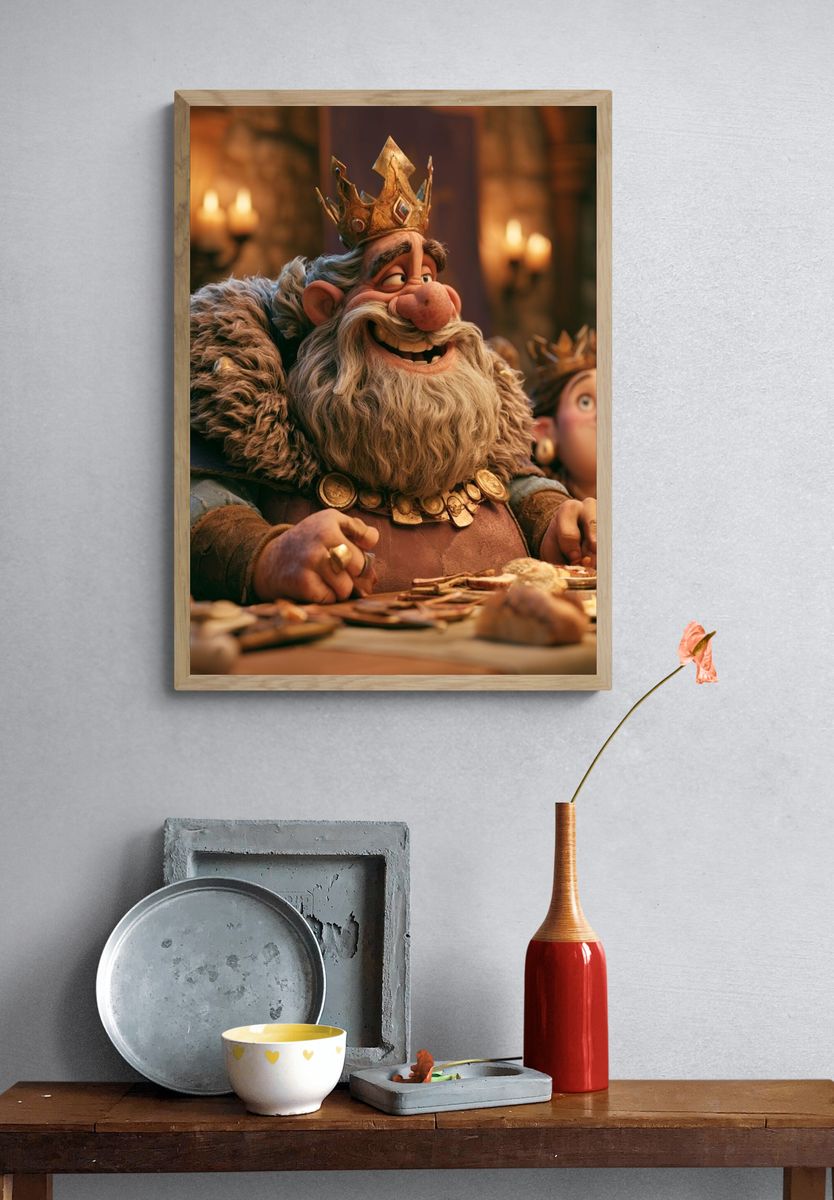 King at Feast Illustration Poster. — room view 3