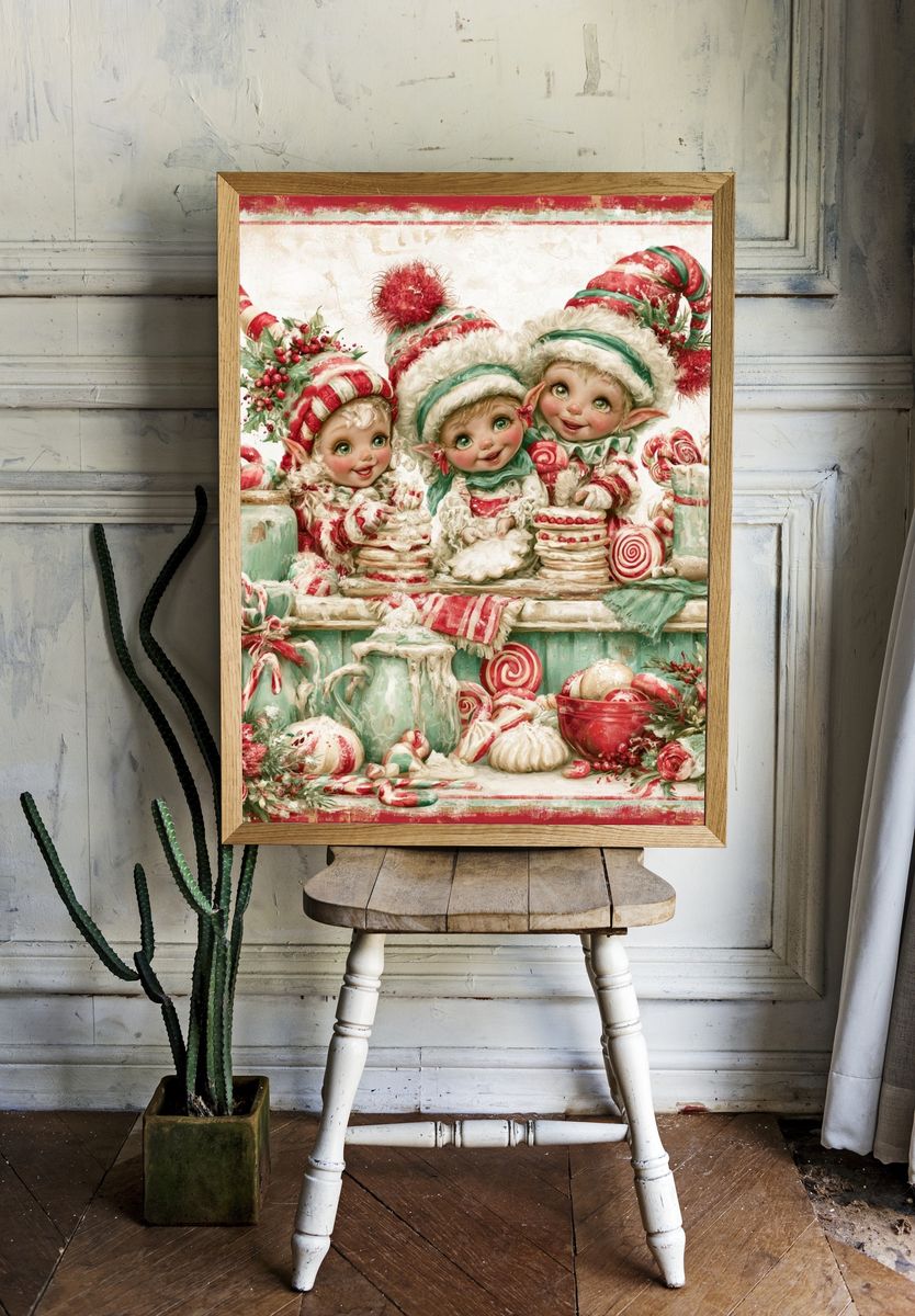 Christmas Elves Candy Shop Poster. — room view 1