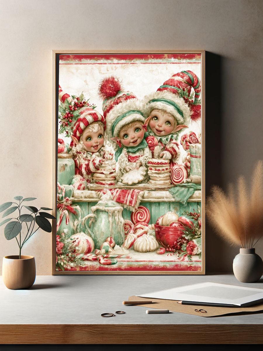 Christmas Elves Candy Shop Poster. — room view 2